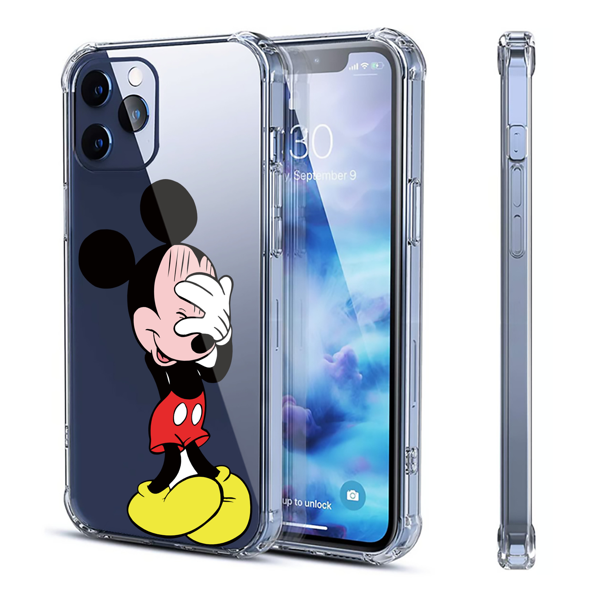 （画像用） ミッキーマウス Mickey Mouse 【iPhone 12シリーズ対応】透明スマホケース（クリアソフトケース）